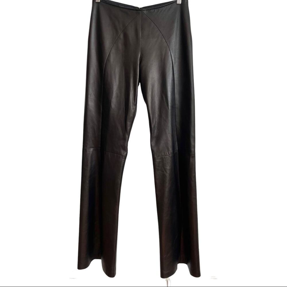 ANGEL SANCHEZ Leather pants black size see comm